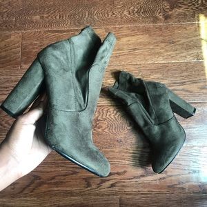 Faux Suede sock heel booties